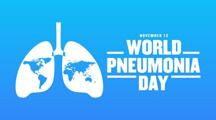 Vector illustration design concept of World Pneumonia Day observed on November 12