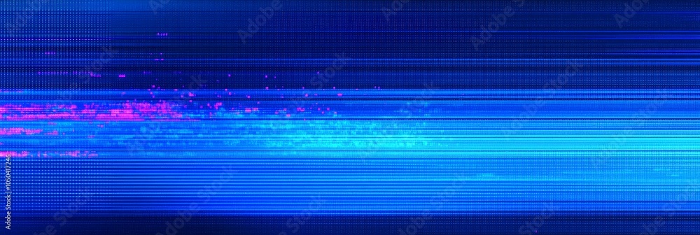 Poster abstract blue background with animated pixel noise and glitch effect. perfect for futuristic, techno