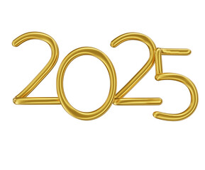 Happy new year 2025 number 3d render realistic new year celebration