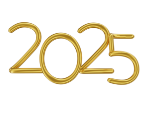 Happy new year 2025 number 3d render realistic new year celebration