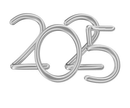 Happy new year 2025 number 3d render realistic new year celebration