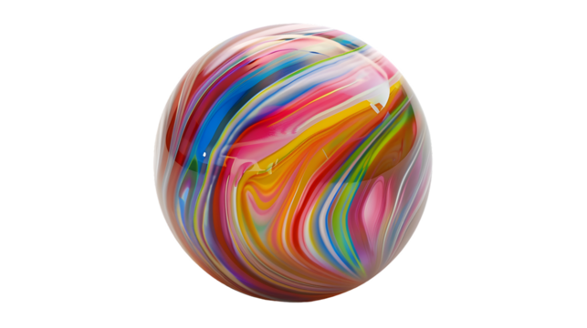 a bouncing ball with multi colour isolated on white