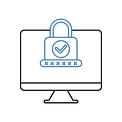 cyber security concept line icon. Simple element illustration. cyber security concept outline symbol design.
