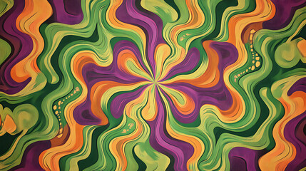 Obraz premium retro inspired backdrop with distorted patterns in vibrant colors