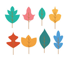 set of autumn leaves