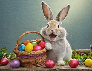 easter bunny with basket