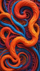 Vibrant swirls of color intertwine in a mesmerizing abstract design showcasing fluid motion