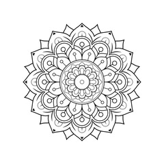 Monochrome Mandala Pattern. Circular Pattern In The Form Of A Mandala. Mehndi Style. Coloring Book Page.