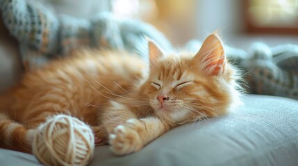 Playful Fluffy Kitten Smiling and Having Fun
