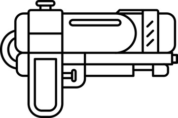 Futuristic Water Gun: Line Art Design 
