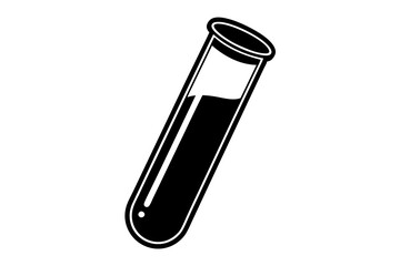 Chemical glass tube vector icon, Chemical flask silhouette, Science icon