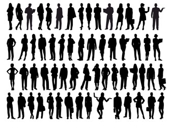 vector silhouette of business people.