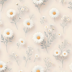 Beautiful seamless daisy background, seamless floral background