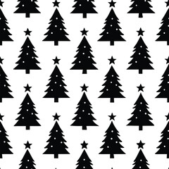 Fototapeta premium Silhouette Christmas tree seamless pattern. Christmas tree background
