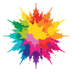 Vector Illustration bright Mixed Holi paint color powder festival explosion burst isolated white background. industrial print concept background