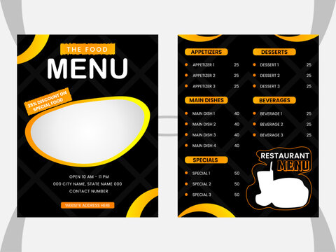 Restaurant food menu template design