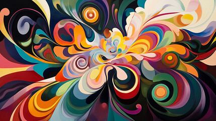 Fototapeta premium Colorful abstract art with swirling patterns and vibrant energy
