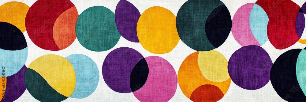 Poster abstract colorful circles and ovals pattern design featuring vibrant colors and geometric shapes cre