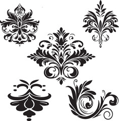Vintage ornaments corners borders design vector art illustration