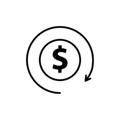 Cash flow icon Flat fill set collection