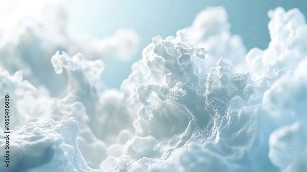 Poster generative ai abstract illustration of white foam floating in light air, creating a sense of delicac