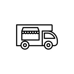 Food truck icon Flat fill set collection