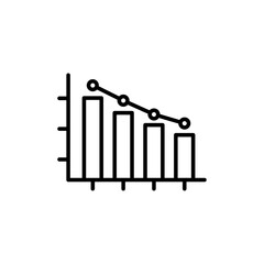 Reduction chart icon Flat fill set collection