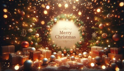 Obraz premium Festive Merry Christmas Scene