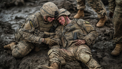 Fototapeta premium The Reality of Conflict: War Photography as a Powerful Voice for Humanity and Suffering