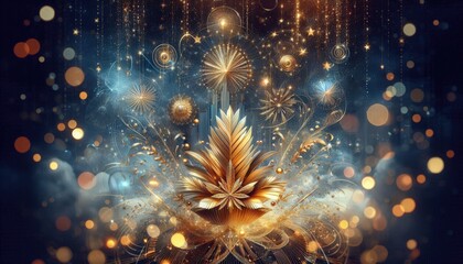 Fototapeta premium Elegant Golden Floral Abstract Design