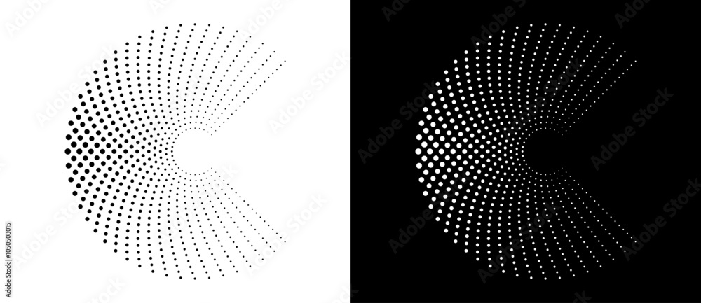 Fototapete modern abstract background. halftone dots in circle form. letter c like logo, icon or design element