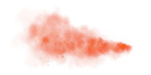 Fototapeta premium Fantastic red smoke background. Magic red smoke with glitter and small particles of twinkling stars. Fog with luminous particles. Red vapor with stardust. Morning fog over land or water surface, magic