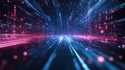 Abstract Digital Background with Blue and Pink Lights