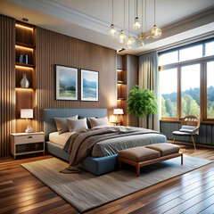 Fototapeta premium 3d bedroom interior