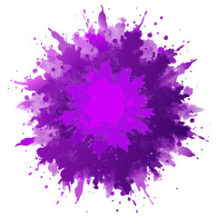 Vector Illustration bright purple color festival Holi paint powder explosion burst without background.