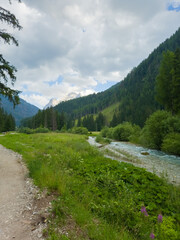 A photo of the Avisio stream near Canazei - Italy