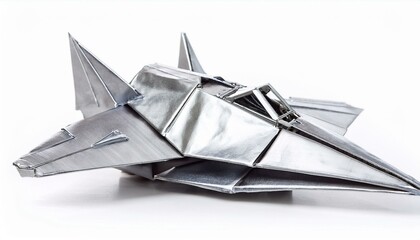 Metal origami airplane