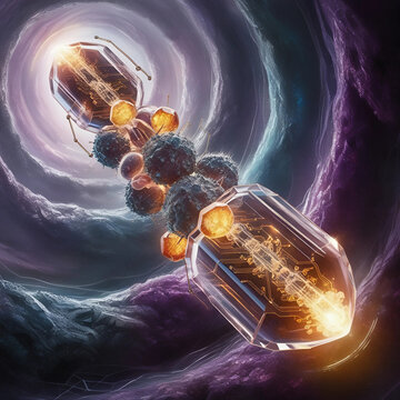 Acetobacter Aurantius Bacteria Illustration - Detailed Scientific Microbial Art of Orange Pigmented Acetic Acid Bacterium, Microorganism Depiction in Nature, Medical Microbiology, Biofilm Structure