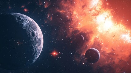 Celestial Dance: A Cosmic Ballet of Planets and Nebula