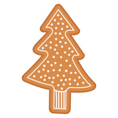 Christmas gingerbread tree for decorating winter gingerbread illustrations