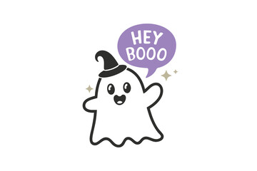Fototapeta premium Hey Boo, Halloween SVG T shirt design