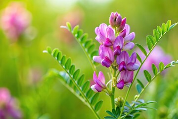 Detail of common vetch flower with beautiful blurred background