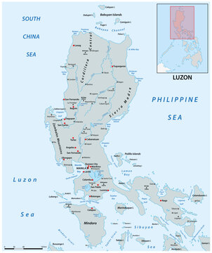 Vector map of the Philippine island of Luzon