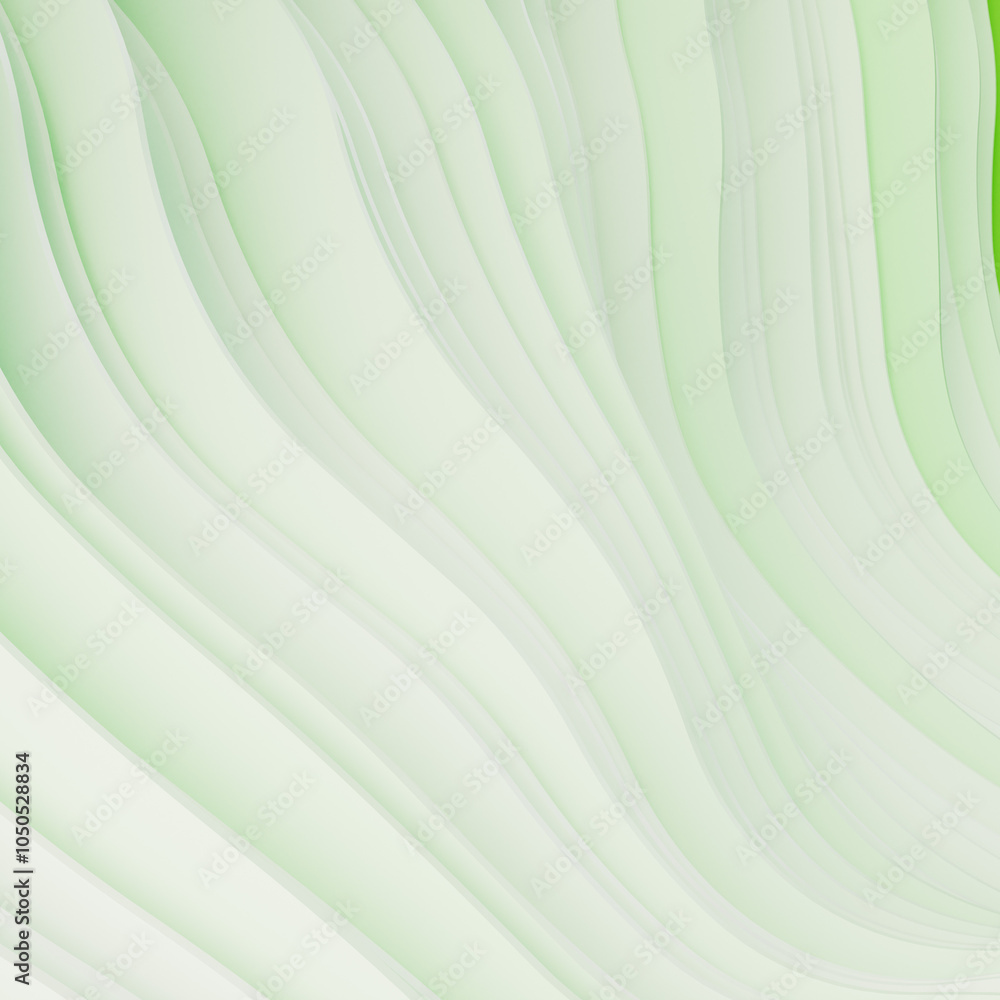 Poster abstract light green gradient paper cut background. fluid dynamics layering design template 3d rende