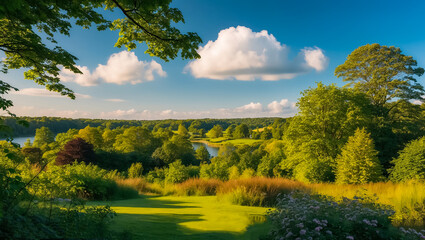 Obraz premium Hammeren Nature Reserve on Bornholm Island, Denmark, sunny day in summer