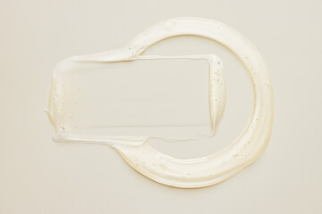 Face serum round shape, beauty product presentation template, transparent liquid gel texture on...