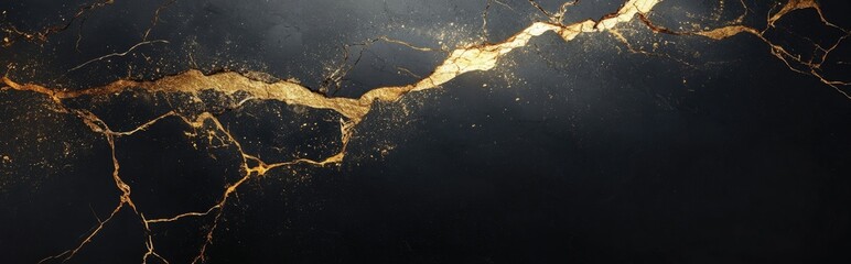 A textured black background with golden veins, suggesting elegance and luxury.