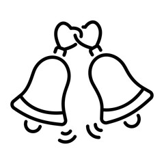 Wedding bells icon in line style 