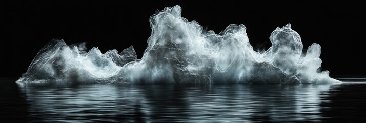 Submerged Iceberg Reveal Under an Arctic Sky. Generative ai image