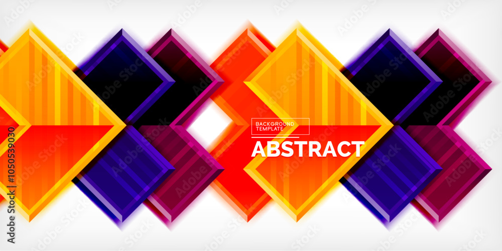 Aufkleber Arrow symbols created with 3d effects and line texture geometric abstract background
